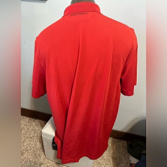 Under Armour HeatGear Mens XXL Solid Red Short Sleeve Polo - Picture 4 of 7